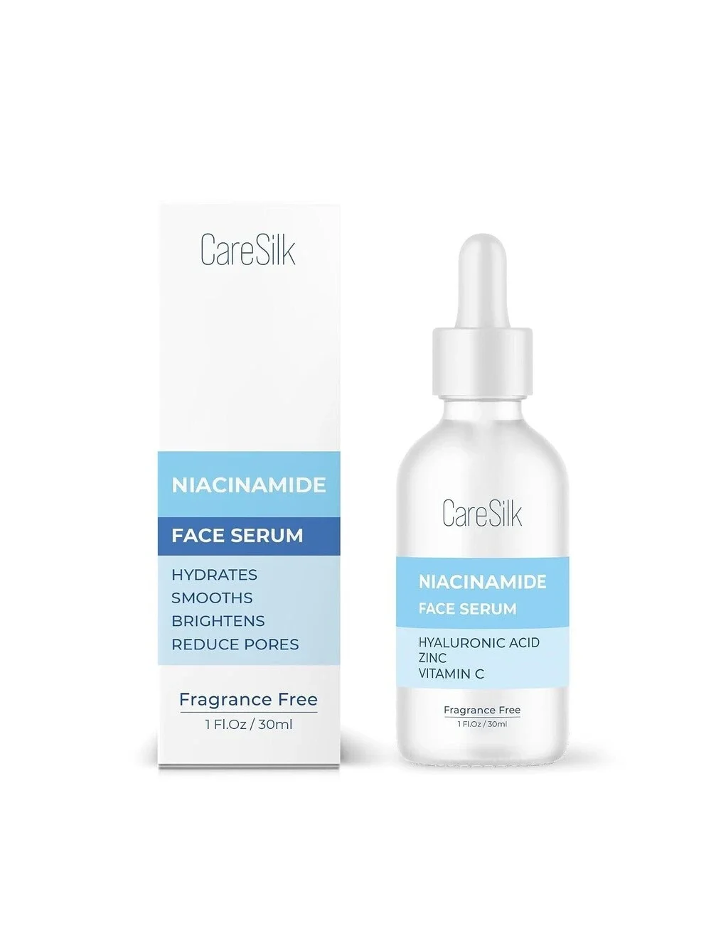 CareSilk Niacinamide Face Serum - Hydrates - Smooths - Brightens - Reduces Pores